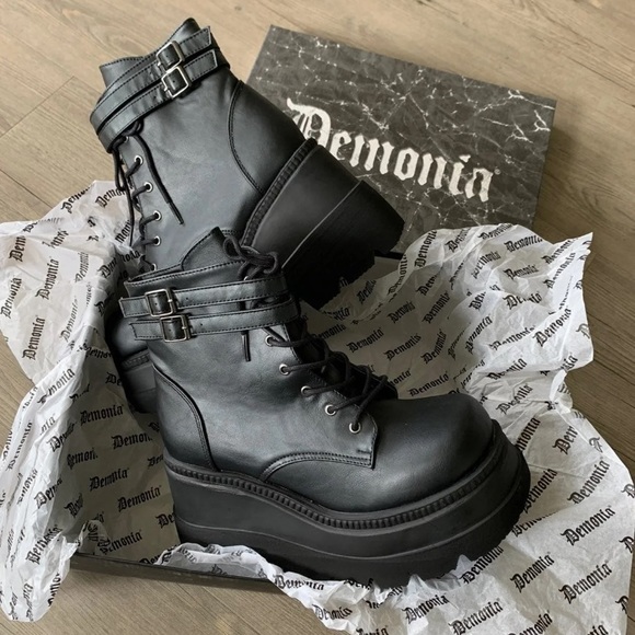 Demonia Shoes - Matte black Shaker52